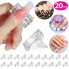 20Pcs Nail Tip Clips Quick Building Poly Gel UV LED Builder DIY Transparent Finger Tip Extension Tool