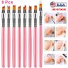 8PCS Nail Art Brush 3D Bloom Flower Painting Pen Set UV Gel Flower Drawing Manicure Nail Art Polish Brush For Professional Salon and Home DIY