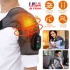 Cordless Shoulder Heating Pad Rechargeable Heated Shoulder Wrap Massager Shoulder Brace Supports with 3 Heating Levels 3 Vibration Modes for Left Righ