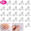 20Pcs Nail Tip Clips Quick Building Poly Gel UV LED Builder DIY Transparent Finger Tip Extension Tool