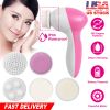 Facial Cleansing Brush Waterproof Face Spin Cleaning Brush with 5 Brush Heads Deep Cleansing Body Facial Brush Set for Gentle Exfoliating Removing Bla