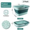 2 Pack Collapsible Foot Bath Basin 15L/4Gallon Foot Soak Tub Multifunctional Foot Bucket with Handle 8 Massage Rollers 54 SPA Bumps