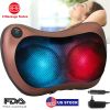 Back Neck Massage Pillow Thermotherapy Kneading Manipulation Massager Car Massage Pillow w/ Cigarette Charger Adapter Pain Relief Relaxing For Home Tr