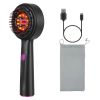 3 In 1 Red Light Scalp Massager Brush Cordless Hair Oil Applicator Massage Comb with 3 Modes Rechargeable IPX7 Waterproof