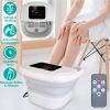 Collapsible Foot Spa Massager Electric Foot Soaker Tub Foldable Foot Spa Tub with Surfing Bubbles Heating Red Light Temperature Control Timer Remote C