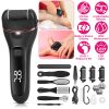 Electric Foot Callus Remover Foot Grinder Rechargeable Foot File Dead Skin Pedicure Machine w/ 3 Roller Heads 2 Speeds 18 in 1 Foot Care Tool