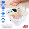 Collapsible Foot Spa Massager Electric Foot Soaker Tub Foldable Foot Spa Tub with Heating Function Handle 8Pcs Massage Rollers 44Pcs Simulated Pebbles