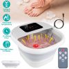 Collapsible Foot Spa Massager Electric Foot Soaker Tub Foldable Foot Spa Tub with Surfing Bubbles Heating Red Light Temperature Control Timer Remote C