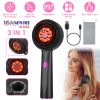 3 In 1 Red Light Scalp Massager Brush Cordless Hair Oil Applicator Massage Comb with 3 Modes Rechargeable IPX7 Waterproof