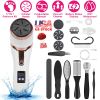 17Pcs Electric Foot Callus Remover with Vacuum Foot Grinder Rechargeable Foot File Dead Skin Pedicure Machine with 3 Grinding Heads 2 Speeds Foot Care