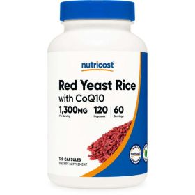 Nutricost Red Yeast Rice with CoQ10 1300mg, 120 Capsules, 60 Servings - Non-GMO, Gluten Free Supplement