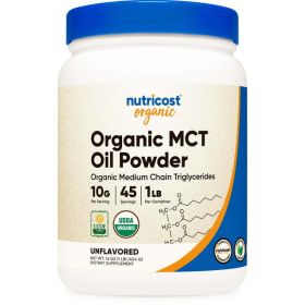 Nutricost Organic MCT Oil Powder 1 lb- Certified USDA Organic Supplement