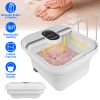 Collapsible Foot Spa Massager Electric Foot Soaker Tub Foldable Foot Spa Tub with Heating Function Handle 8Pcs Massage Rollers 44Pcs Simulated Pebbles