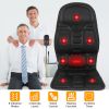 Back Massager Cushion Electric Massage Car Seat Cushion Chair Pad w/ Heating Function 8 Vibration Modes 3 Intensity Levels