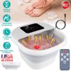 Collapsible Foot Spa Massager Electric Foot Soaker Tub Foldable Foot Spa Tub with Surfing Bubbles Heating Red Light Temperature Control Timer Remote C