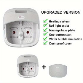 StressRelieving Foot Spa Foldable Design with Heat Bubbles Vibration (Style: Upgrade)