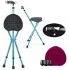 Lightweight Adjustable Folding Cane Seat with Light